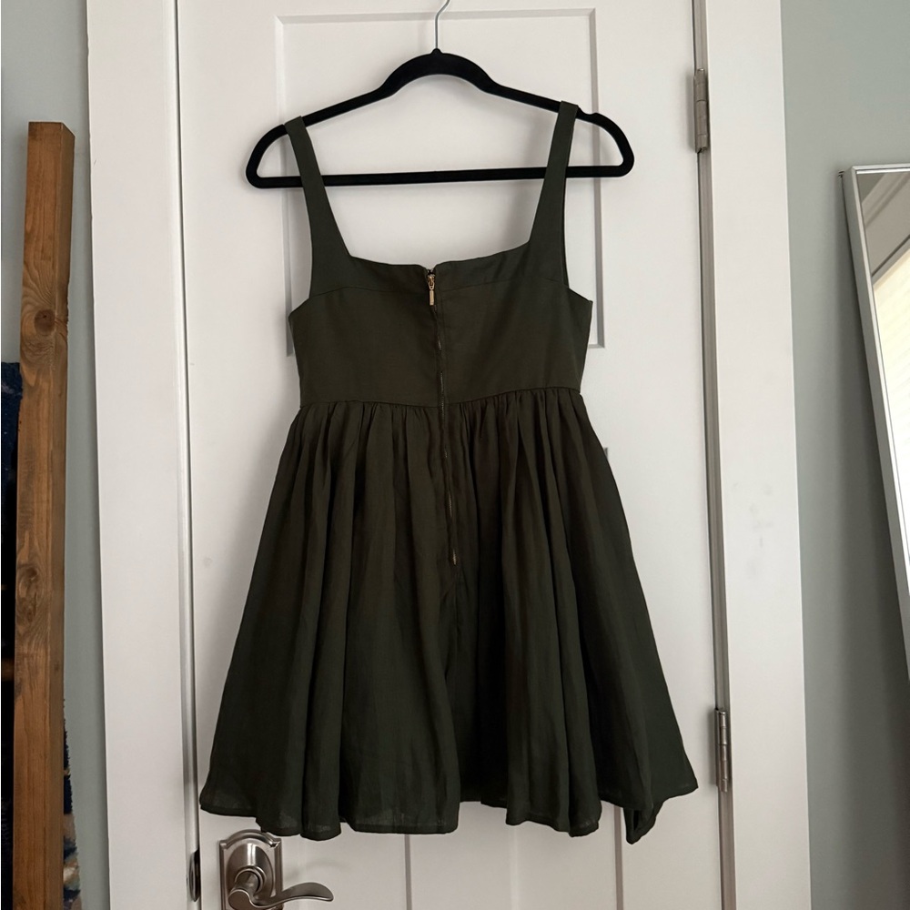 Agua by Agua Bendita Hierbabuena Gardenia Embroidered Mini Dress Forest Green - Picture 6 of 11